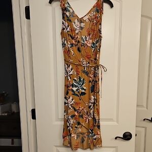 Floral Wrap Midi Dress